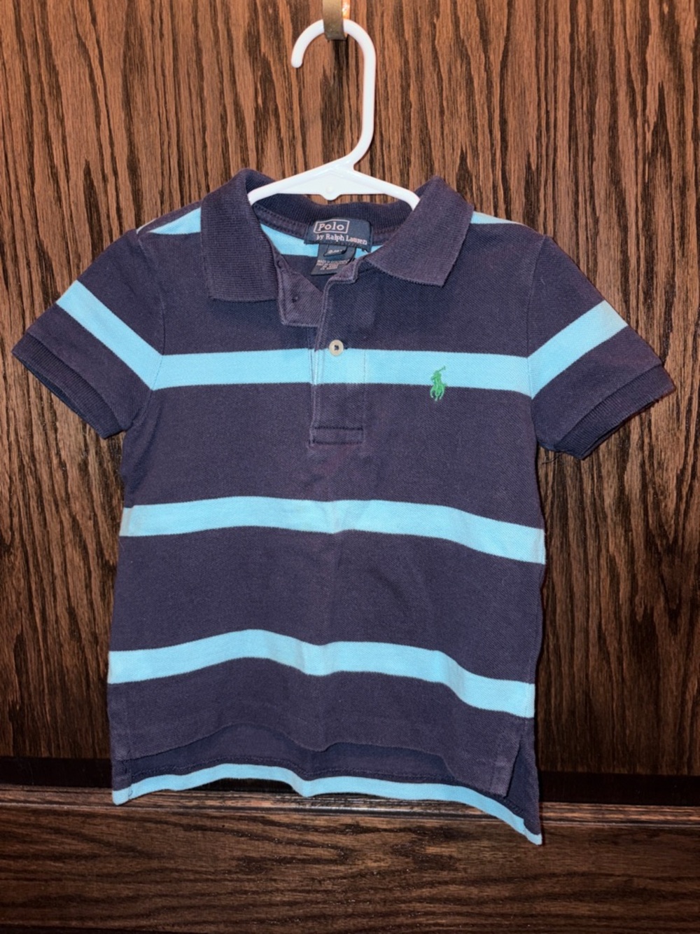 Polo by Ralph Lauren Navy and Light Blue Striped Polo